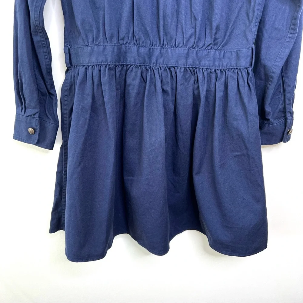 Ralph Lauren Navy Button Front Shirt Dress Dize 16